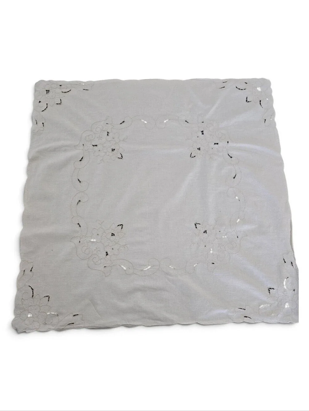 Small Table Cloth With Embroidery And Cutouts